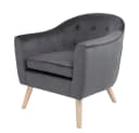 Happy Home Loungesessel Samtbezug grau mit Holzoptik-Beinen Bild 3