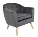 Happy Home Loungesessel Samtbezug grau mit Holzoptik-Beinen Bild 5