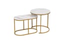 Happy Home 2er Set Satztisch Marmor Weiß Dekor mit Metallgestell Gold Bild 2