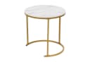 Happy Home 2er Set Satztisch Marmor Weiß Dekor mit Metallgestell Gold Bild 5