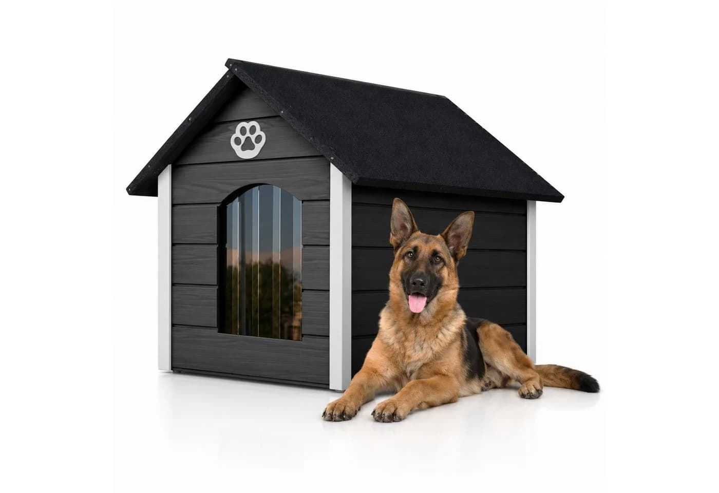 QLS Hundehütte XL 104x74cm isoliert mit Vorhang - Bild 2