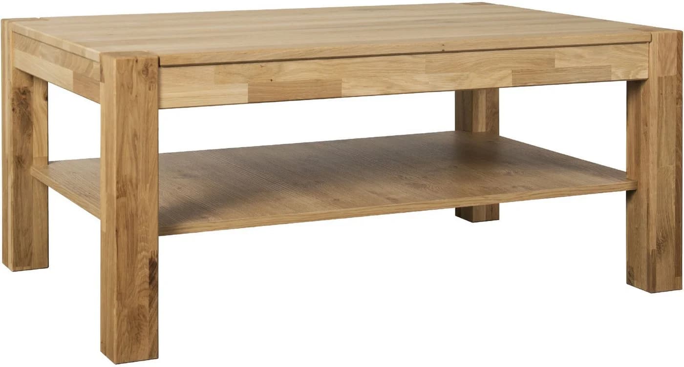Couchtisch Toronto Eiche Massivholz mit Ablageboden - Bild 2