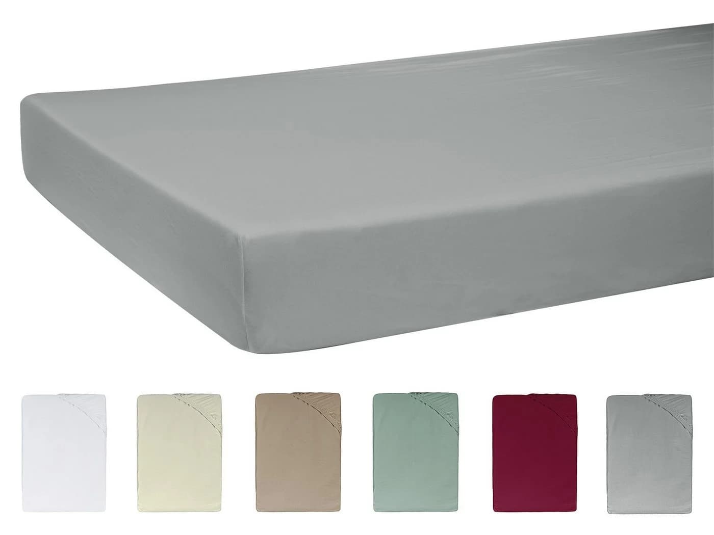 beties Spannbettlaken BasicSoft Jersey Grau 90-100x190-200 cm