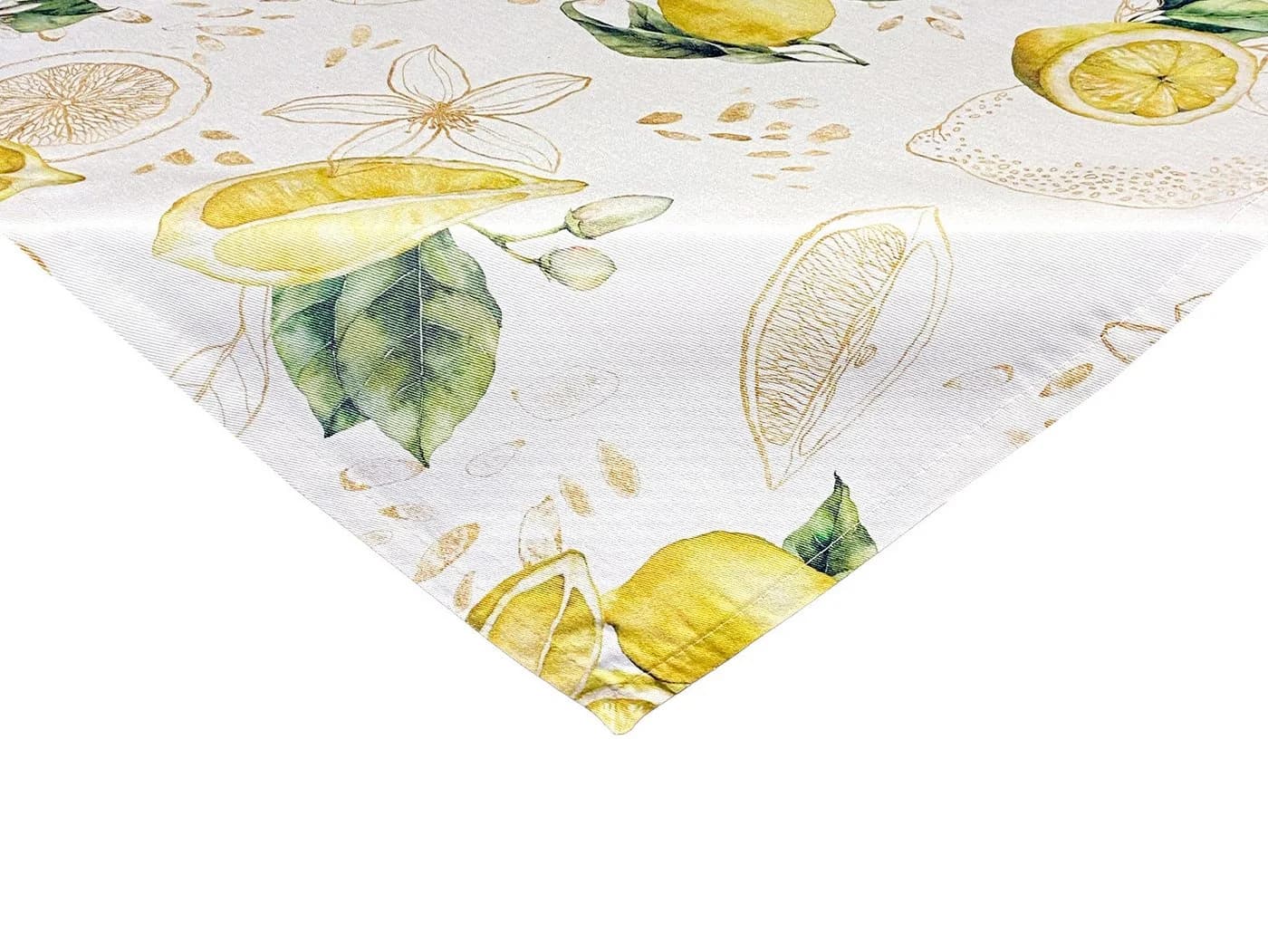 beties Mitteldecke Italy Collection Zitrone 100% Baumwolle Weiß/Gold - Bild 2