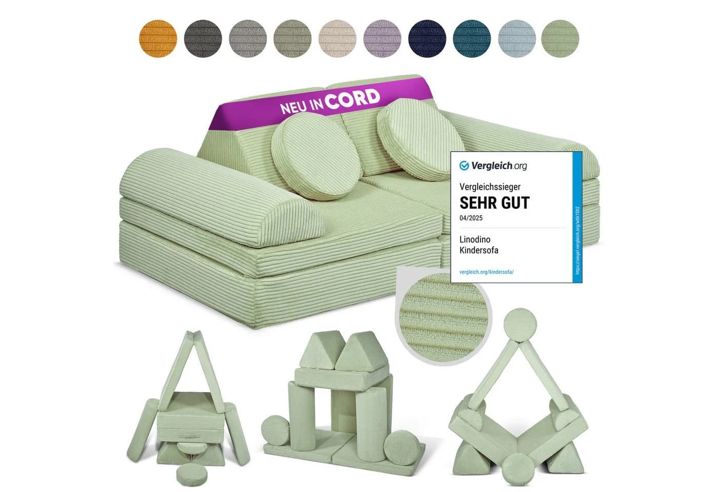 Linodino Spielsofa Fantasiewelt Grün Schaumstoff Kindersofa - Bild 2