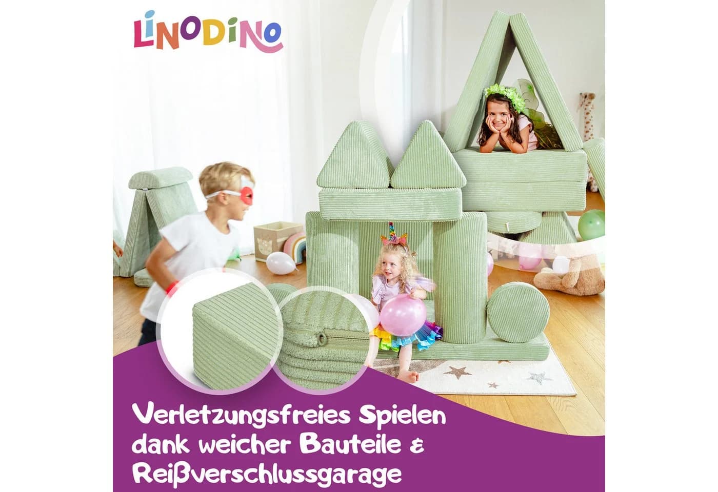 Linodino Spielsofa Fantasiewelt Grün Schaumstoff Kindersofa - Bild 3