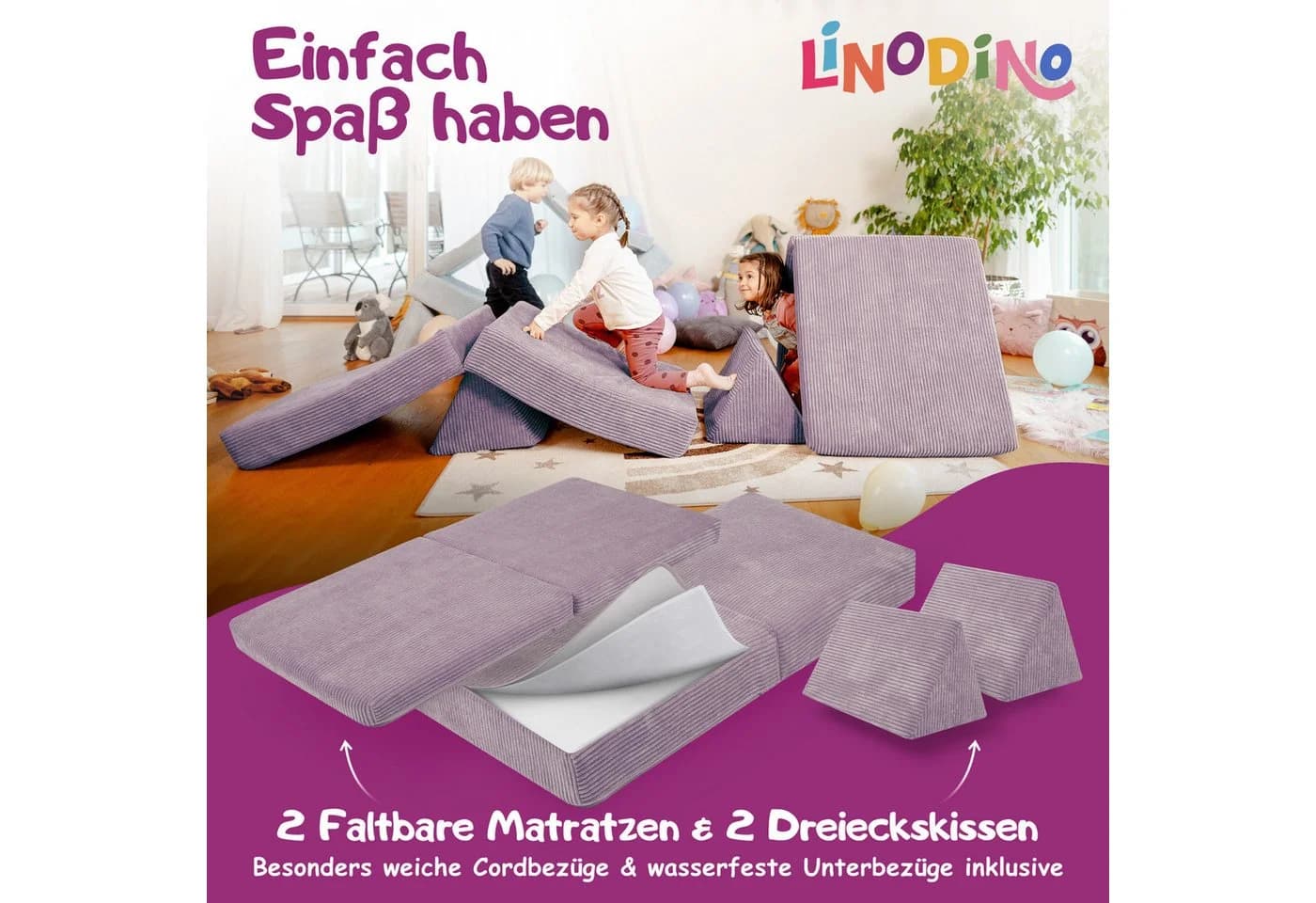 Linodino Spielsofa aus Schaumstoff Bausteine Spielcouch für Kinder - Bild 4