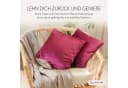 Cozyor Samt Kissenbezug Bordeaux Rot 40x40 cm mit Reißverschluss Bild 3