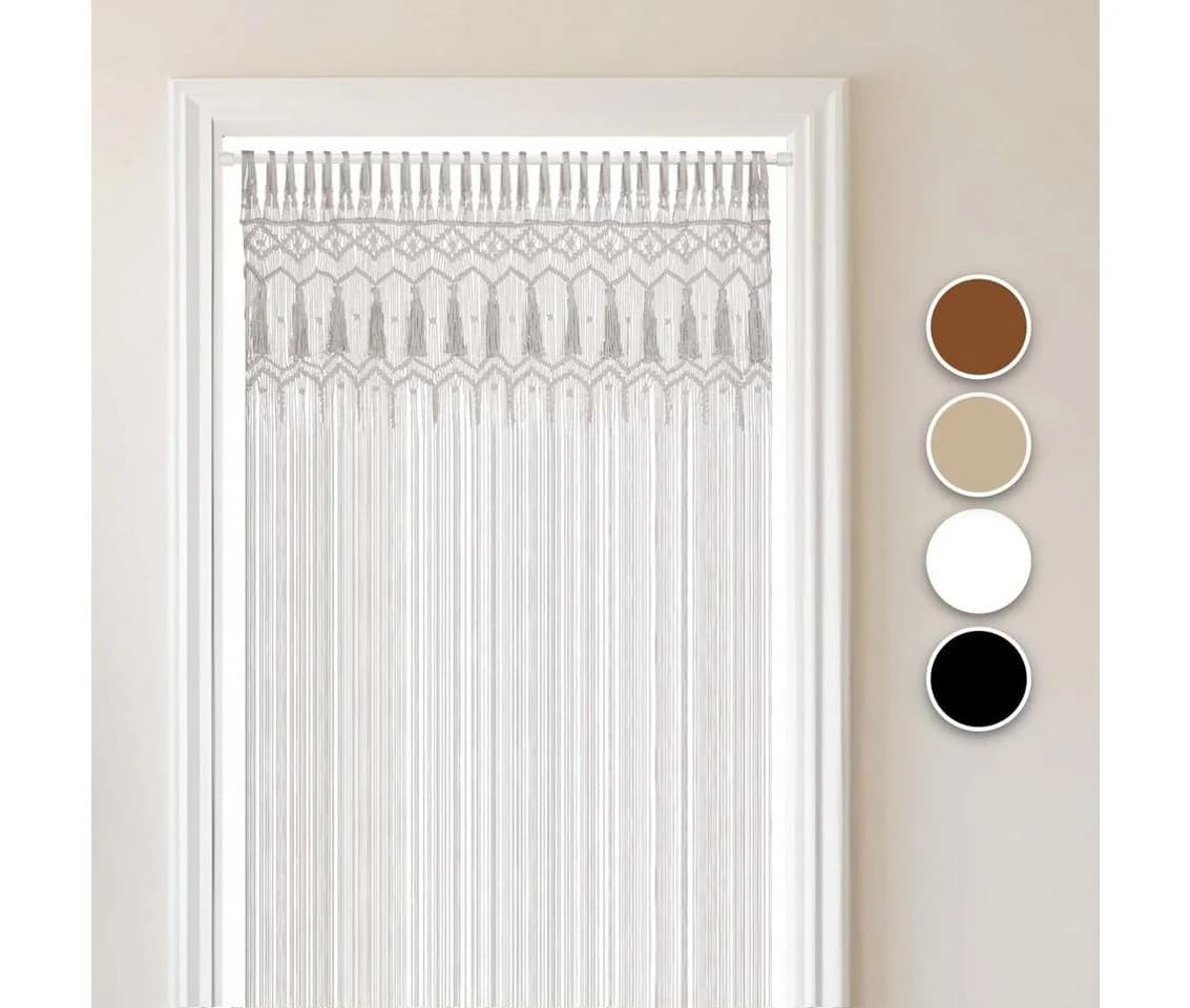 Cozyor Makramee Vorhang 132 x 200 cm Boho Weiß - Bild 2