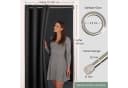 tinycurtains Türvorhang mit Stange Silber 70-120 cm Thermo Vorhang Abdunkelnd Polyester Blickdicht Schwarz Eclipse Bild 1