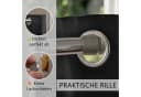 tinycurtains Türvorhang mit Stange Silber 70-120 cm Thermo Vorhang Abdunkelnd Polyester Blickdicht Schwarz Eclipse Bild 5