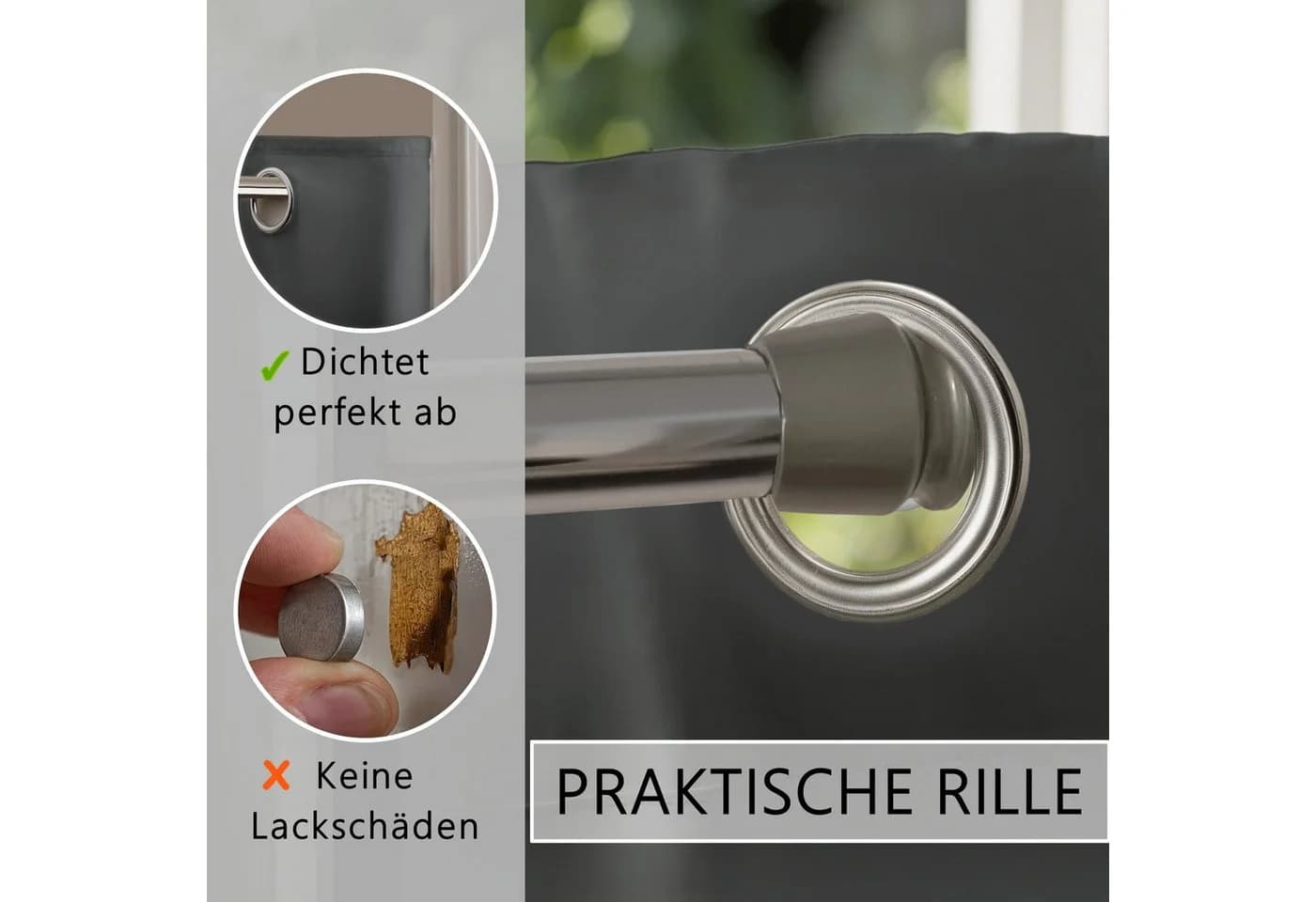 tinycurtains Türvorhang Anthrazit Nebula mit Stange - Bild 5