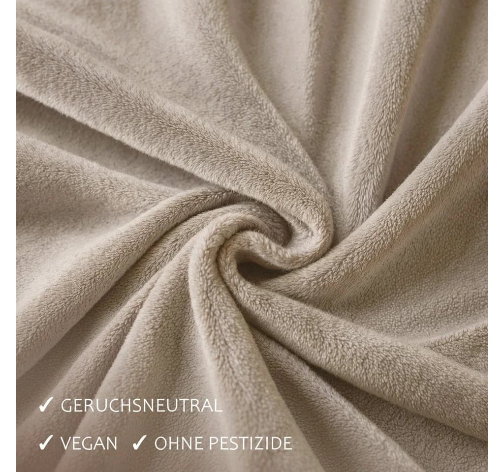 Cozyor Kuschelbettwäsche 3-teilig Beige Mikrofaser Flanell Teddy - Bild 5