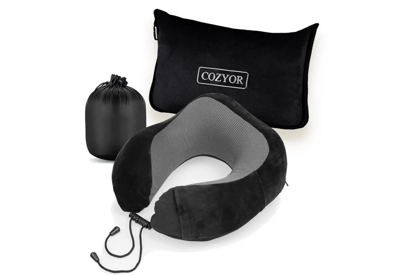 Cozyor Nackenstützkissen Memory Schaum Reise-Set Schwarz - Bild 2