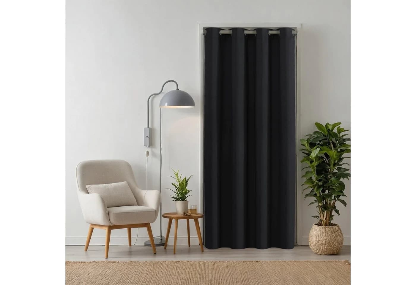 tinycurtains Türvorhang 100% Polyester Blickdicht Schwarz Eclipse - Bild 2