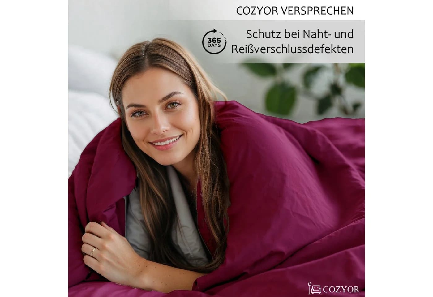 Cozyor Bettwäsche Allergiker Mikrofaser Bordeaux-Rot 3-teilig