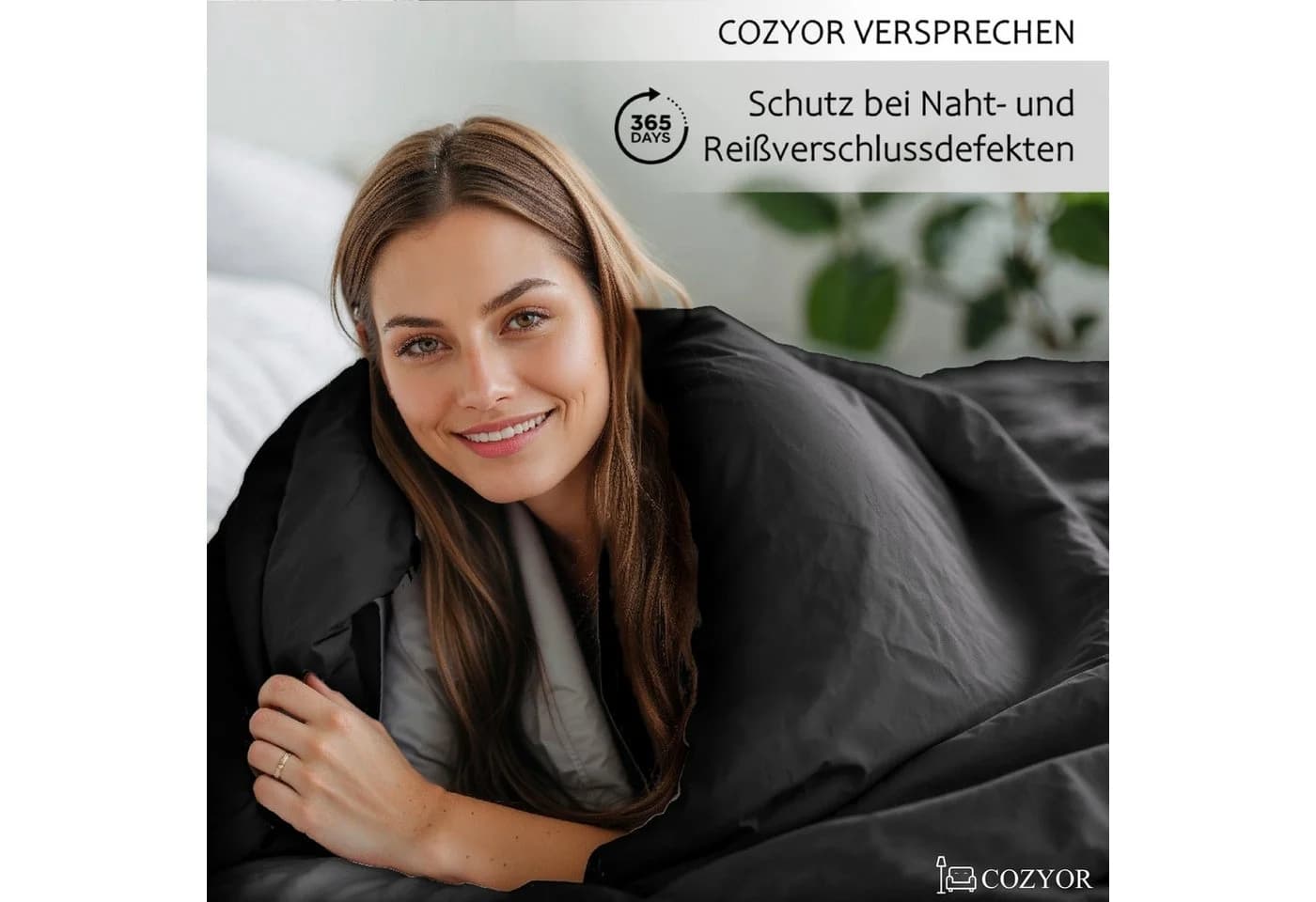 Cozyor Bettwäsche Allergiker Schwarz Mikrofaser 3-teilig Extra Weich
