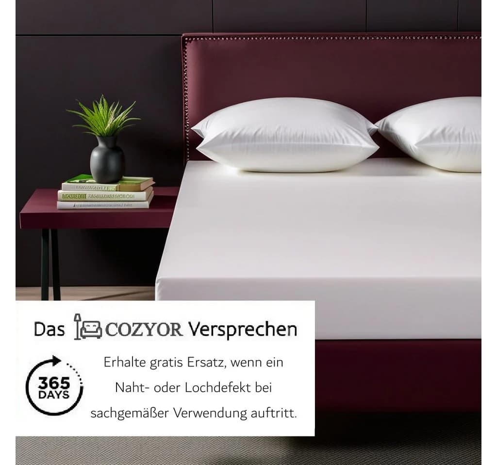 Cozyor Spannbettlaken 2er Set Mikrofaser Weiß