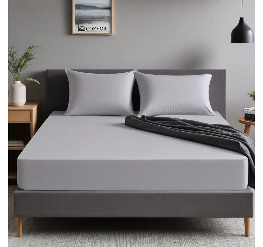 Cozyor Spannbettlaken 2er Set weich Mikrofaser hellgrau Moonlight