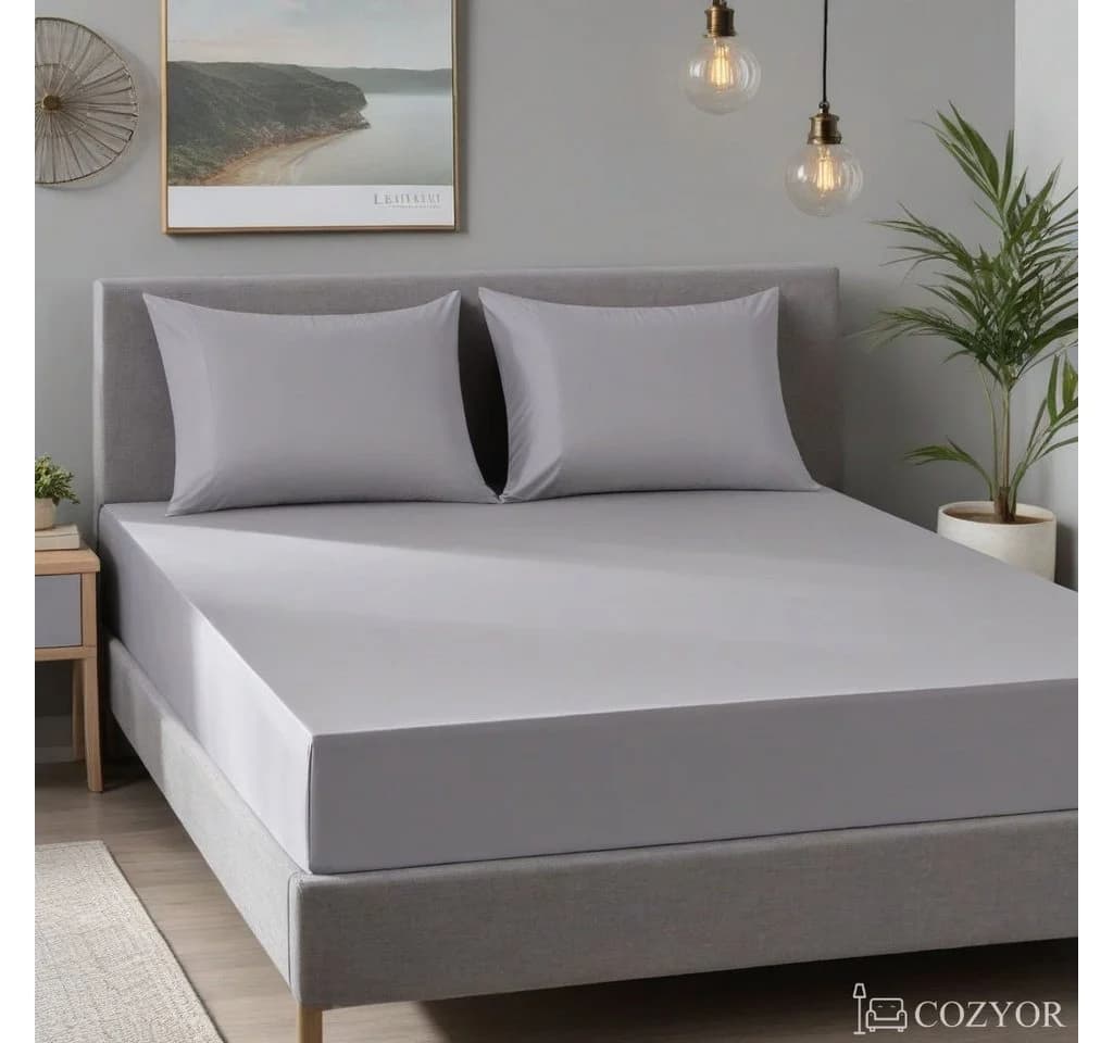 Cozyor Spannbettlaken 2er Set weich Mikrofaser hellgrau Moonlight - Bild 2