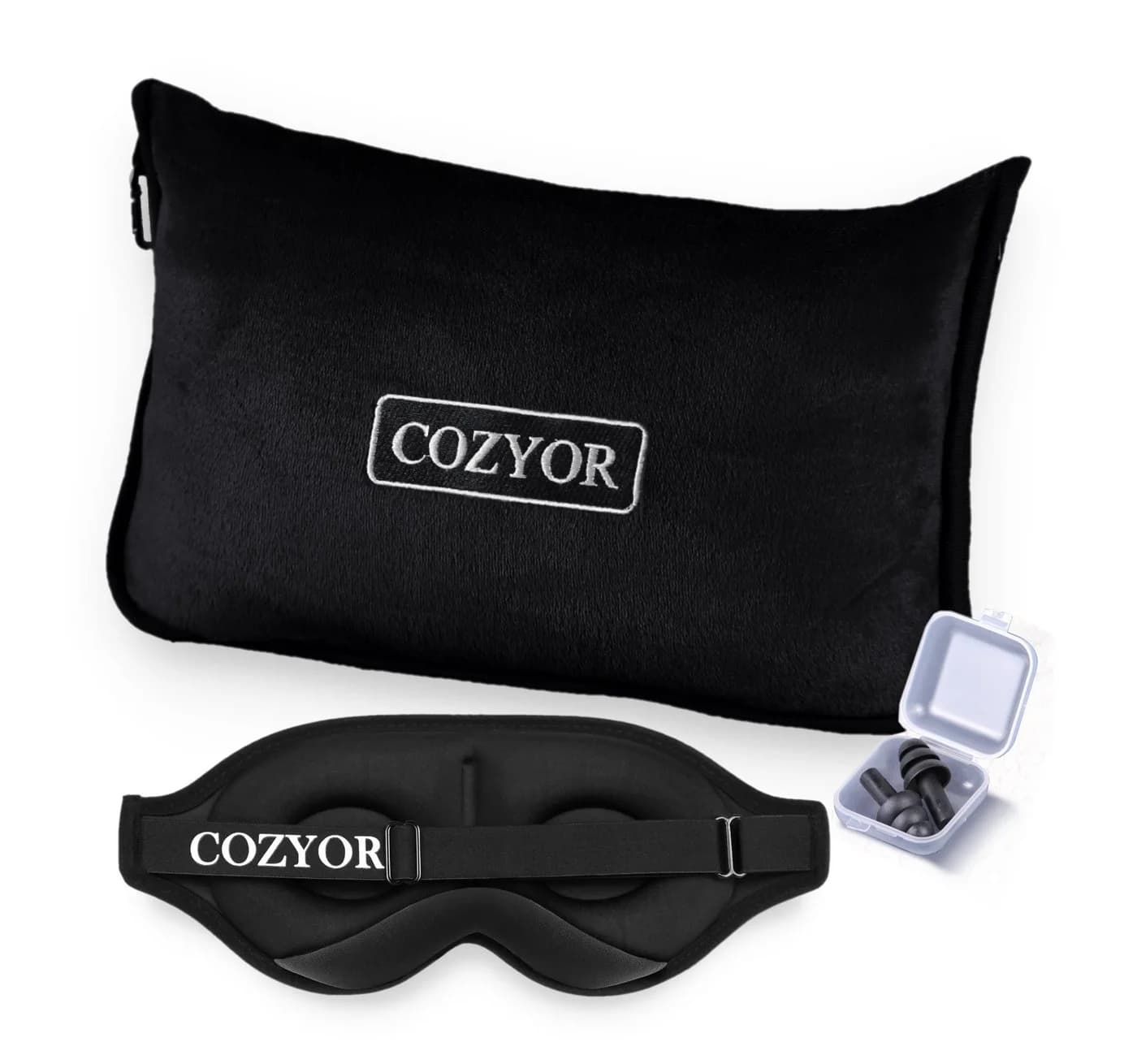 Cozyor Reisekissen und Reisedecke 2-in-1 Schwarz mit Schlafmaske - Bild 2