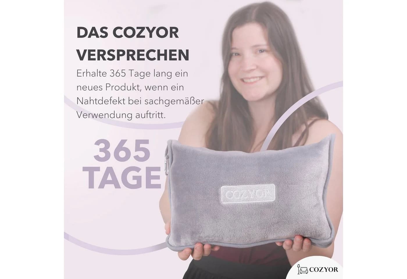 Cozyor 2-in-1 Reisedecke & Reisekissen Hellgrau Flanell - Bild 5