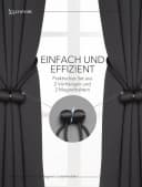 Cozyor Vorhang Set 2x Anthrazit mit Stange ohne Bohren Bild 1