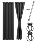 Cozyor Vorhang Set 2x Anthrazit mit Stange ohne Bohren Bild 2