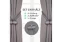 Cozyor Vorhang Set 2x Gardine Grau Verdunkelnd mit Stange Bild 1