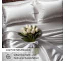 Cozyor Satin-Bettwäsche Weiß Purity 3-teilig mit Reißverschluss Bild 4