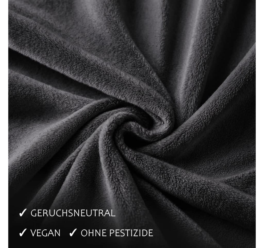 Cozyor Kuschelbettwäsche Schwarz Mikrofaser Flanell 3-teilig - Bild 5