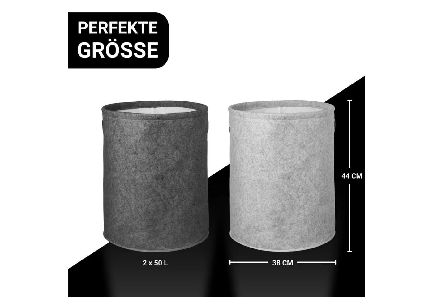 BRINKMANN & BERGER Wäschekorb Premium Filz 2er Set Kinderzimmer - Bild 3