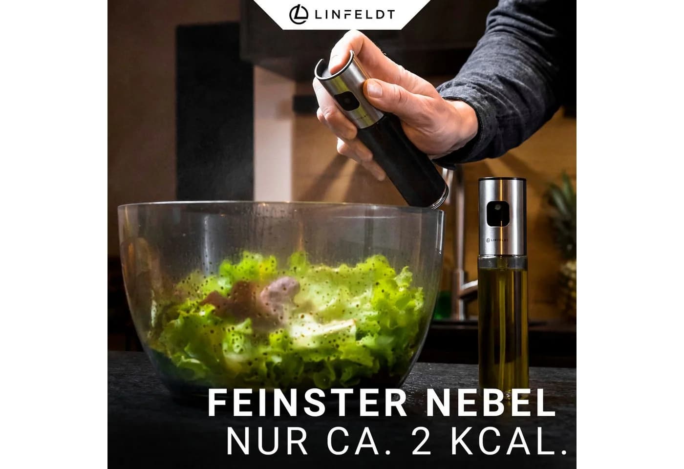 LINFELDT Ölspender 2er Set Edelstahl Glas mit Pinsel & Trichter - Bild 4