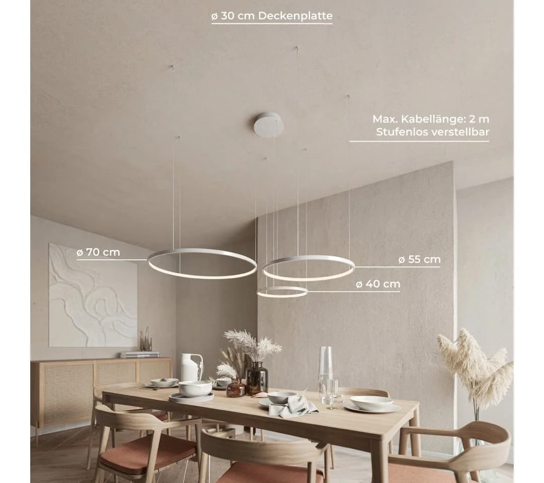Neona LED Deckenleuchte CAECILIA Weiß Dimmbar Fernbedienung