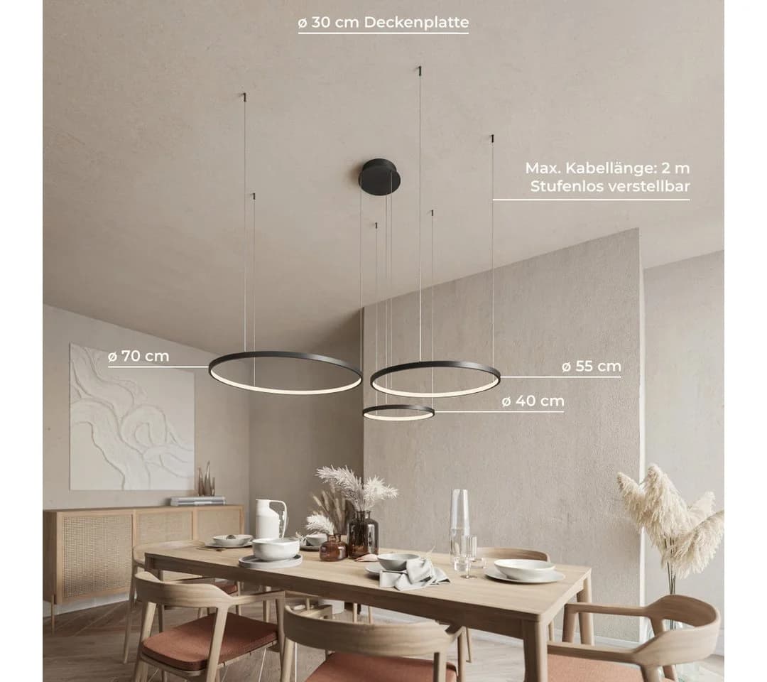 Neona LED Deckenleuchte CAECILIA Schwarz Dimmbar Fernbedienung - Bild 3