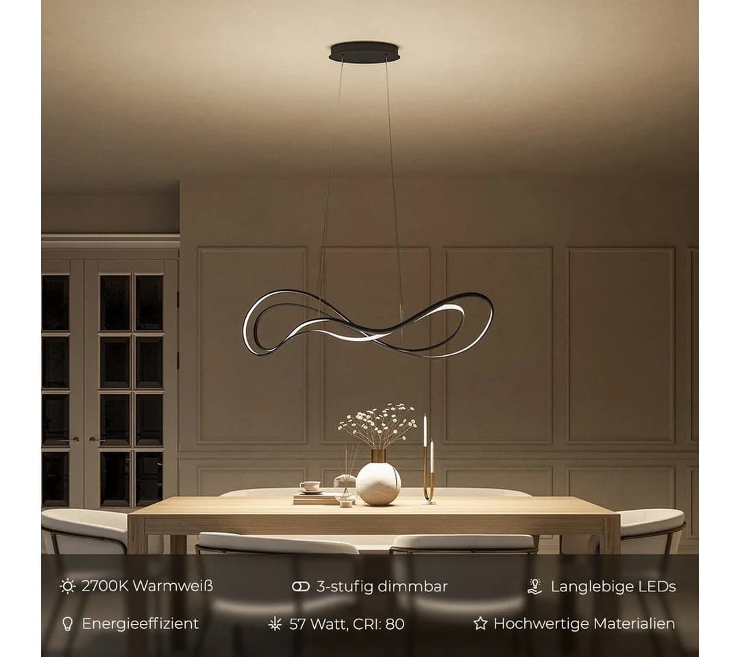 Neona LED Deckenleuchte AURORA Schwarz LED fest integriert Warmweiß