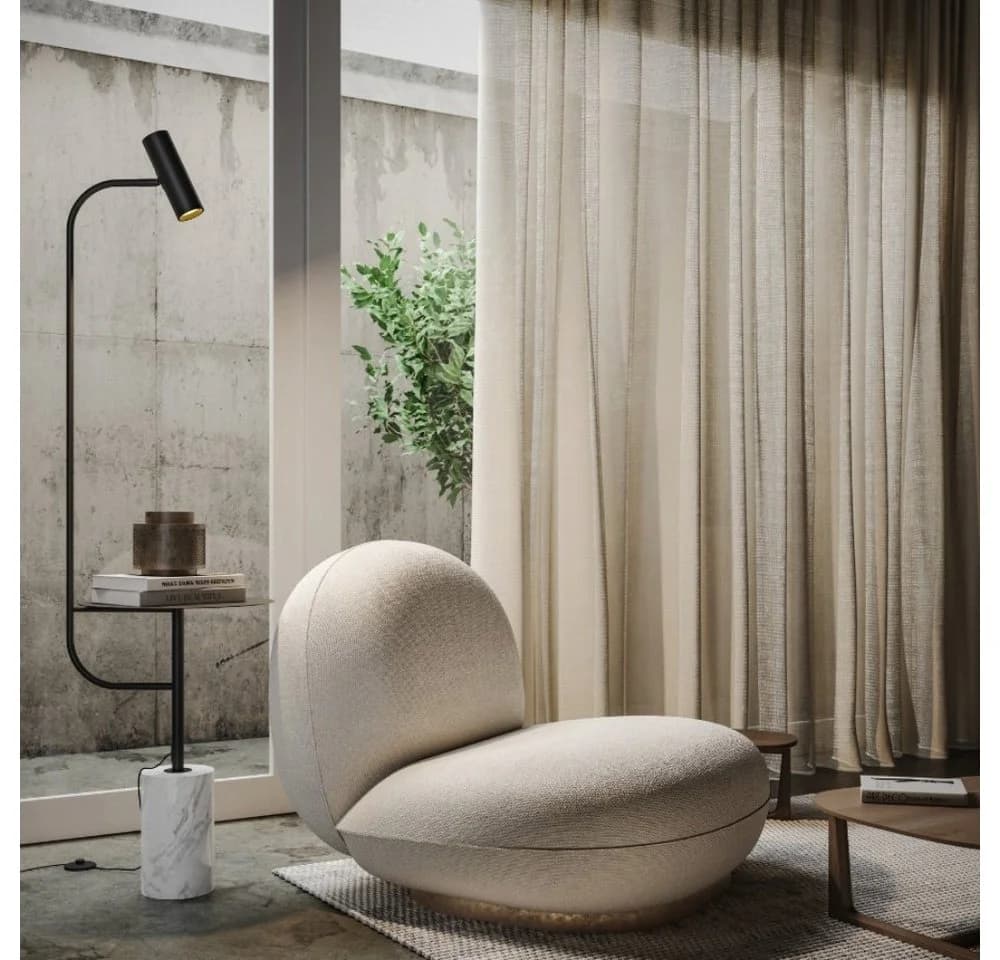 Neona Stehlampe ARTEMIS Schwarz mit beweglichem Leuchtelement und Marmoroptik - Bild 3