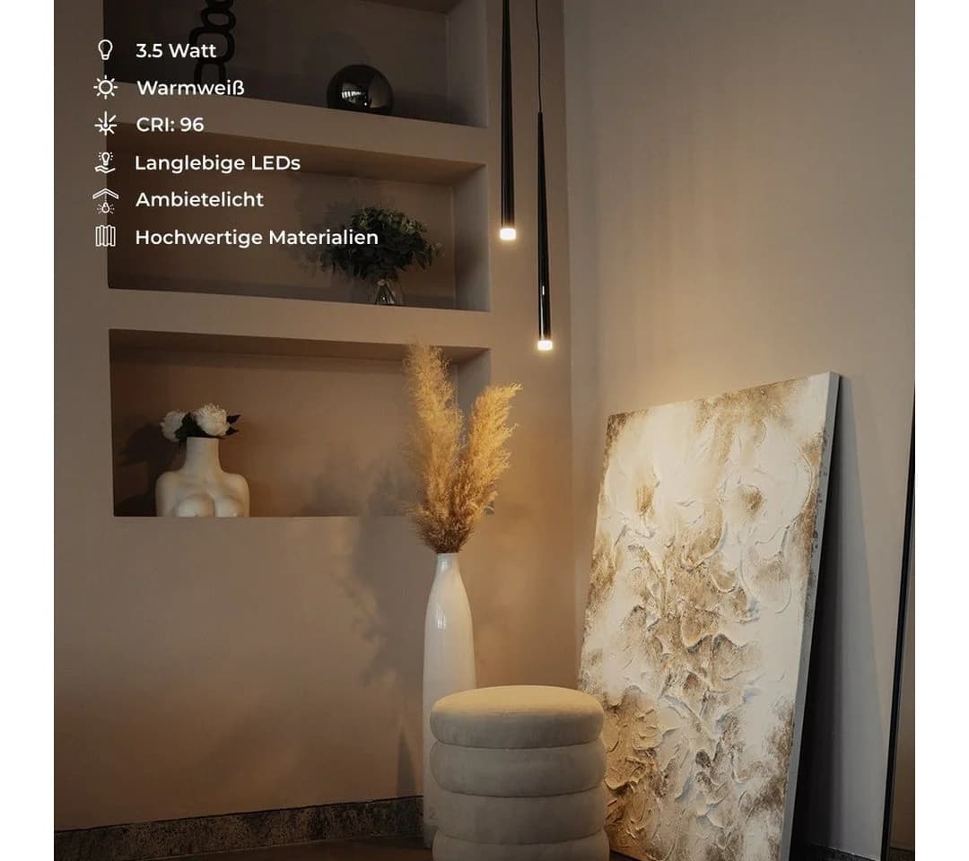 Neona LED Deckenleuchte HADES - Tropfenförmige Pendelleuchte Schwarz Chrom - Bild 5