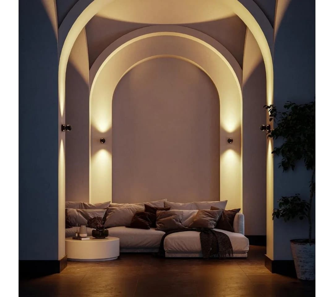 Neona LED Wandleuchte PONTOS Schwarz Chrom Dimmbar