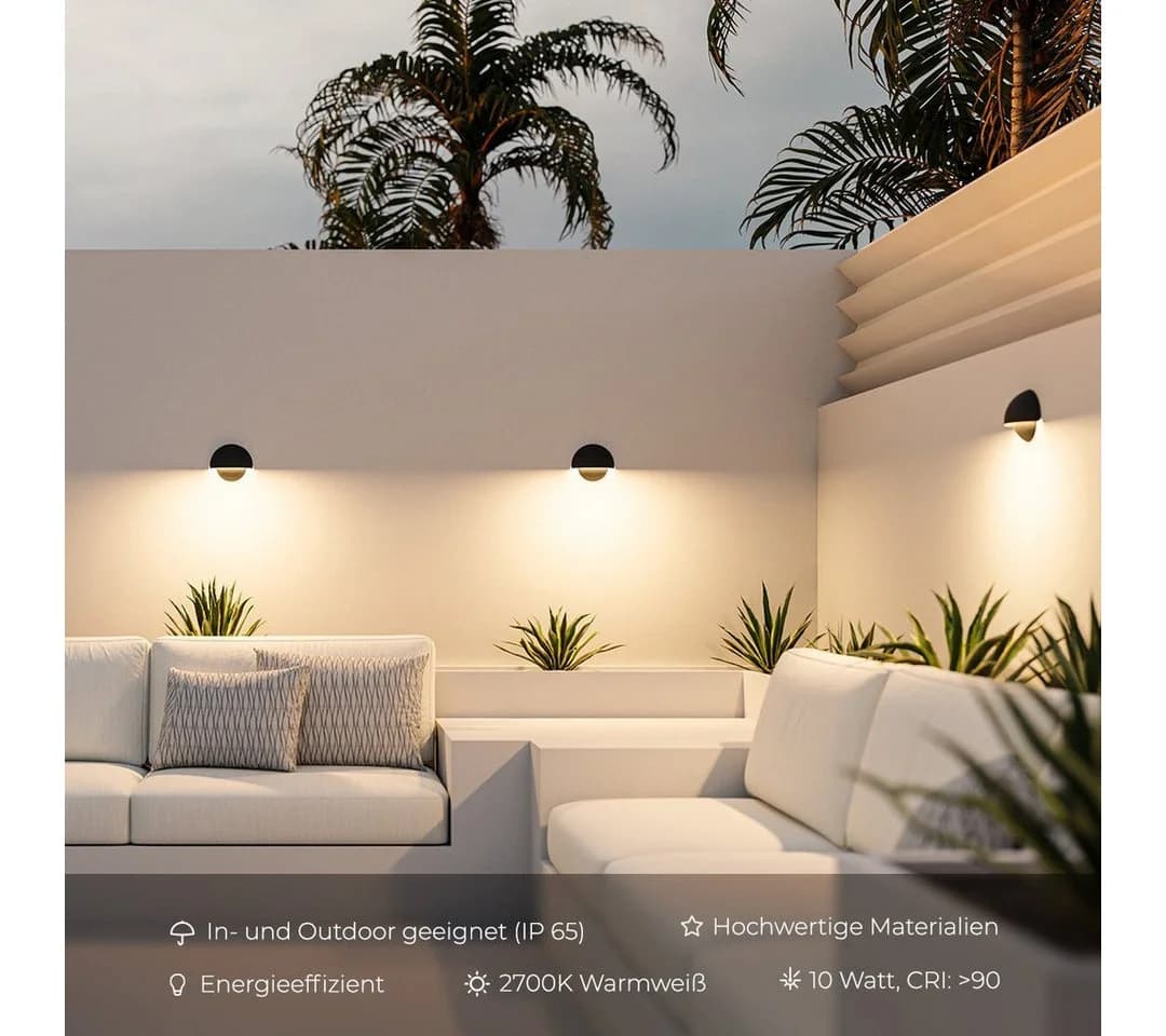 Neona LED Wandleuchte ORION Schwarz Warmweiß