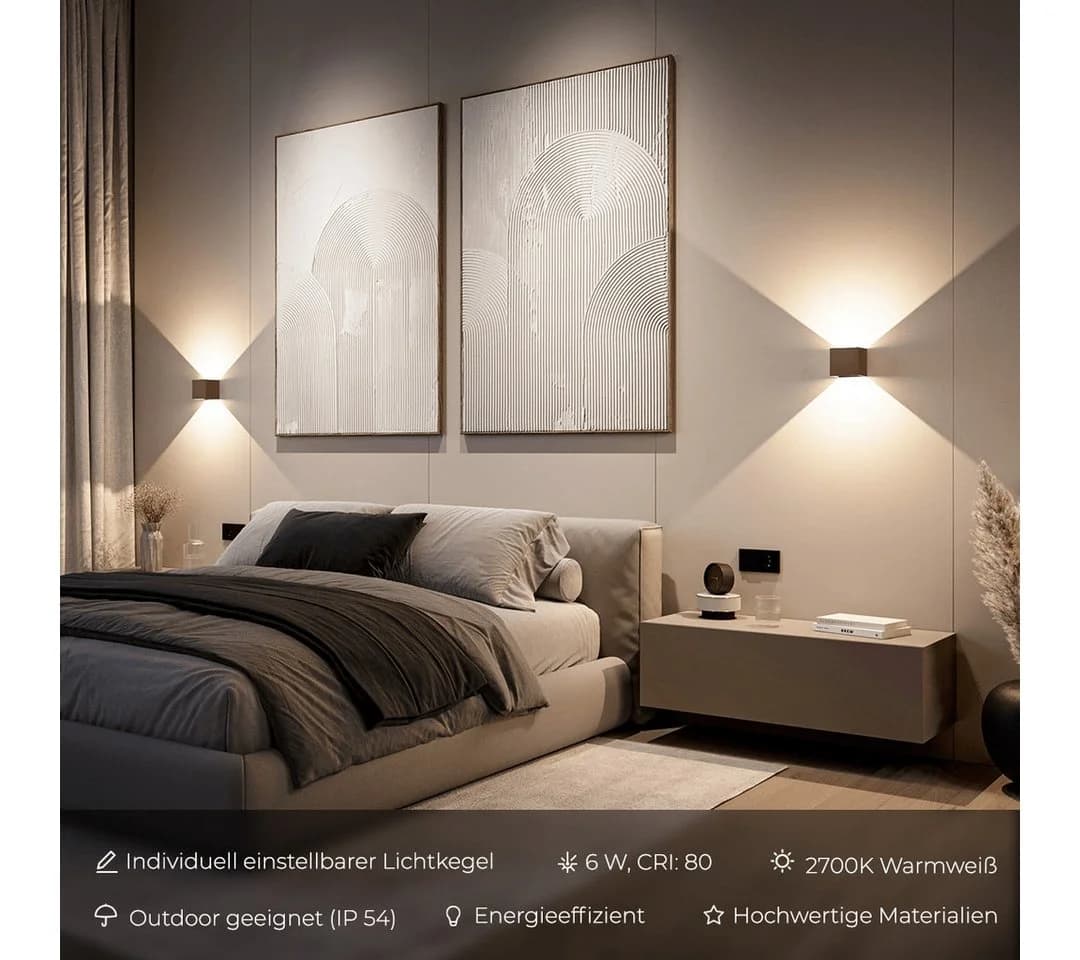 Neona LED Wandleuchte XENA Warmweiß Aluminium
