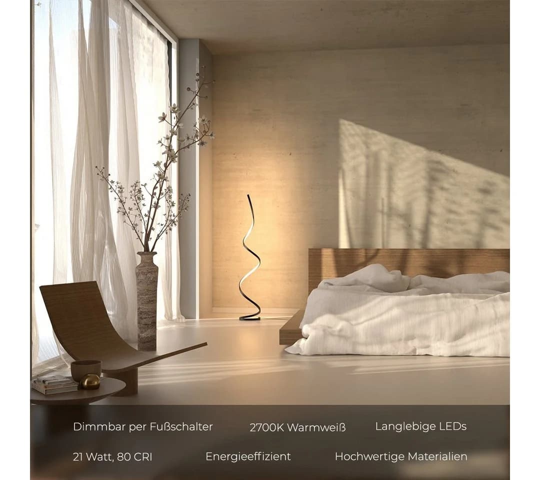 Neona LED Stehlampe WYND Schwarz Dimmbar Modern