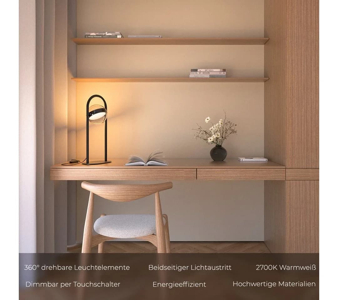 Neona LED Deckenleuchte LIVA Dimmbar Touch Warmweiß Schwarz