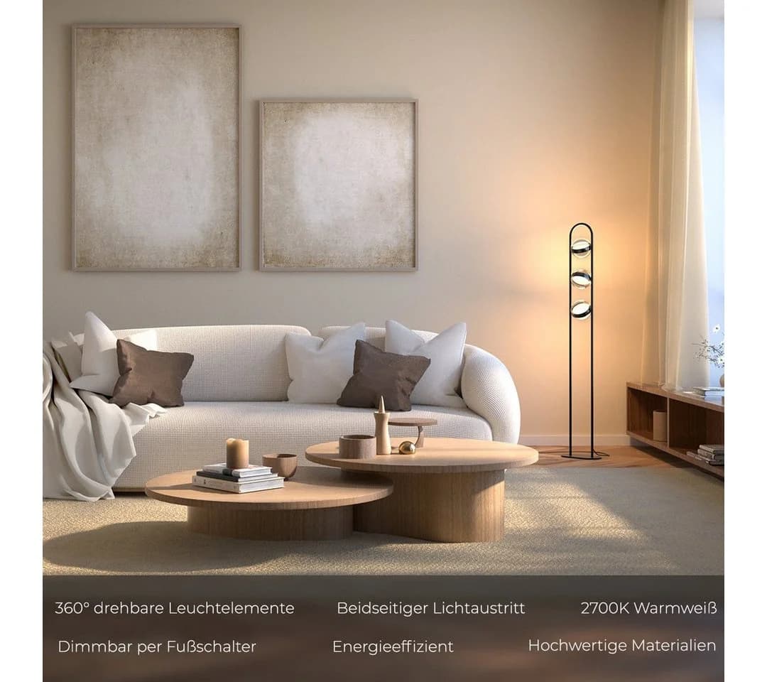 Neona LED Deckenleuchte VIVA Dimmbar Schwarz Warmweiß