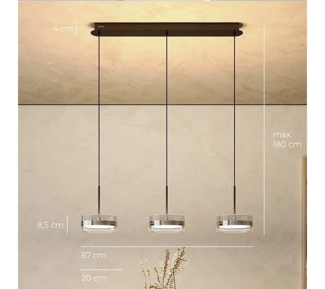 Neona LED Deckenleuchte SOLANA Dimmbar Warmweiß Chrom Schwarz - Bild 5