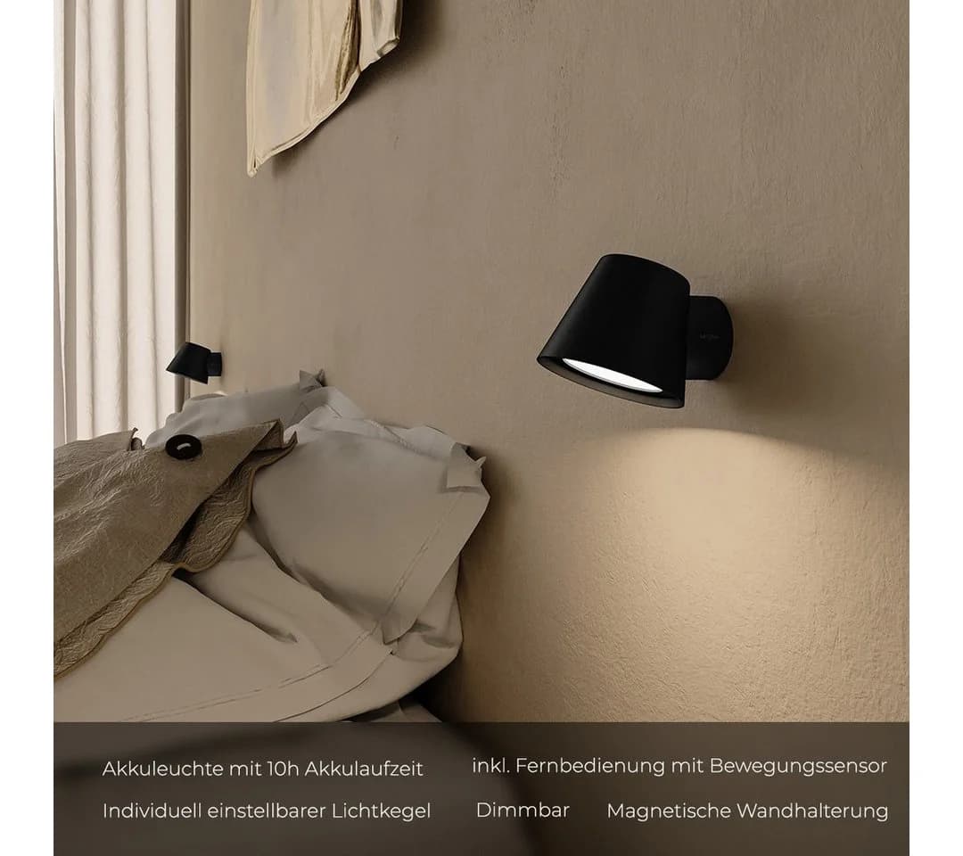 Neona LED Wandleuchte GINO Schwarz Warmweiß