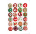 Logbuch-Verlag Adventskalender Buttons aus Blech 24-tlg. rot/grün/weiß Bild 2