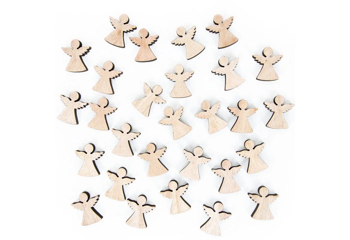 Logbuch-Verlag Mini Engel aus Holz natur 4 cm - 30er Set Streudeko