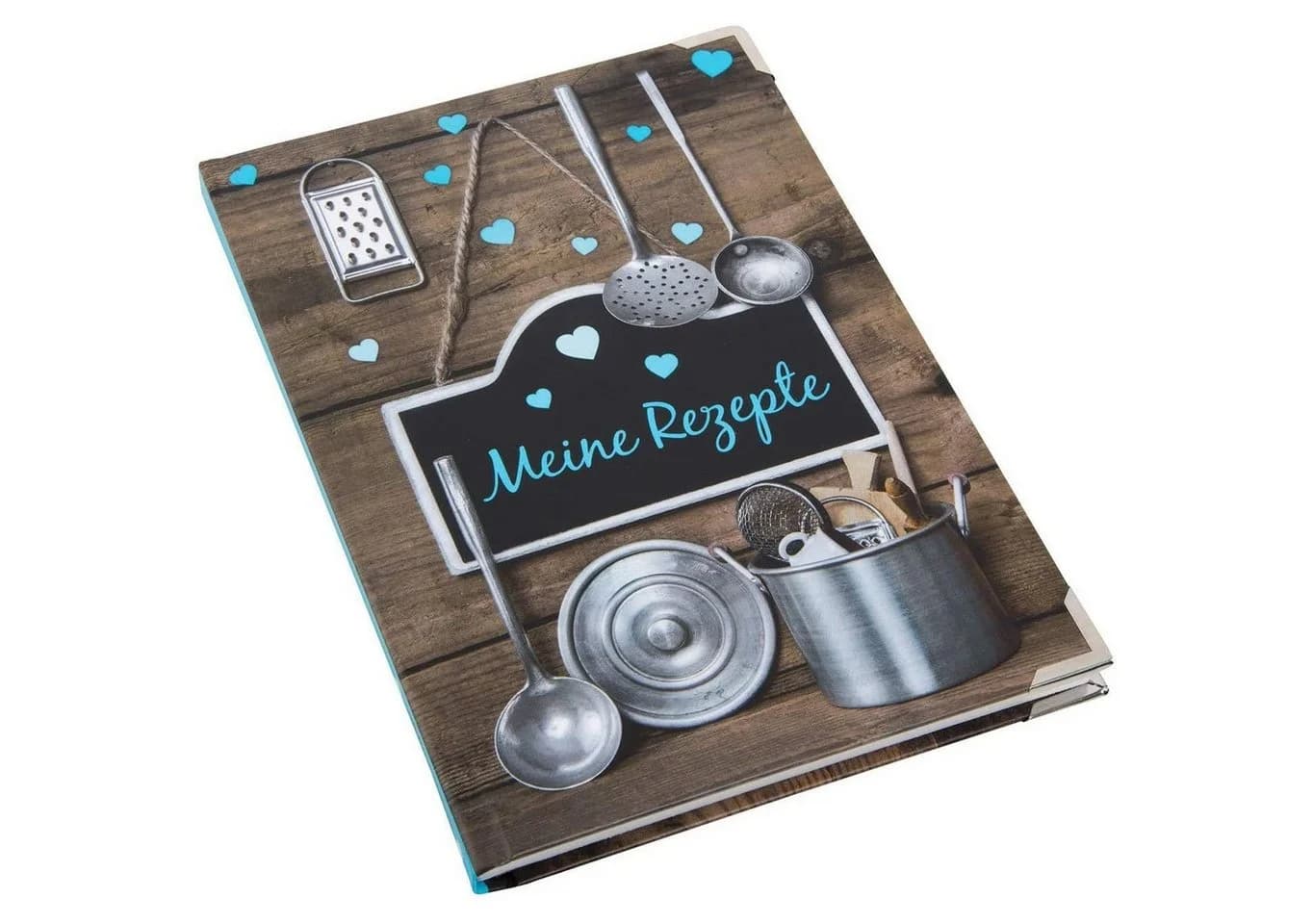 Logbuch-Verlag Kochbuch Meine Rezepte DIN A5 Braun Türkis - Bild 2