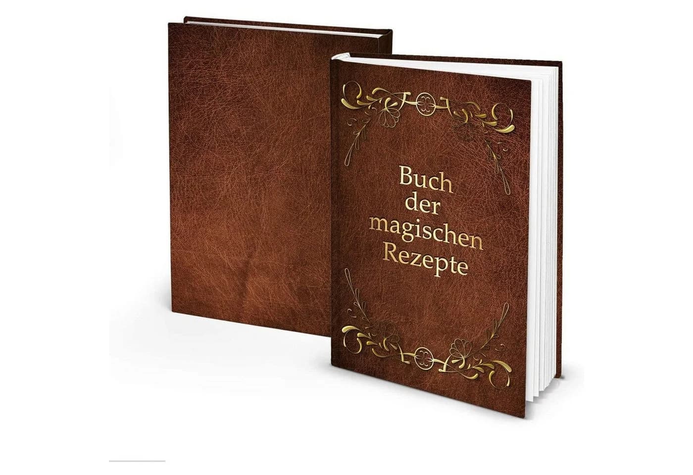 Logbuch-Verlag Leeres Kochbuch Buch der magischen Rezepte Braun Gold DIN A5 - Bild 2